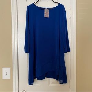 NWT Navy Tunic w/See-Through Detail